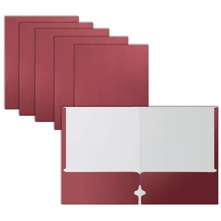 2 Pocket Paper Folders Portfolio, Letter Size, Burgundy, 50PK